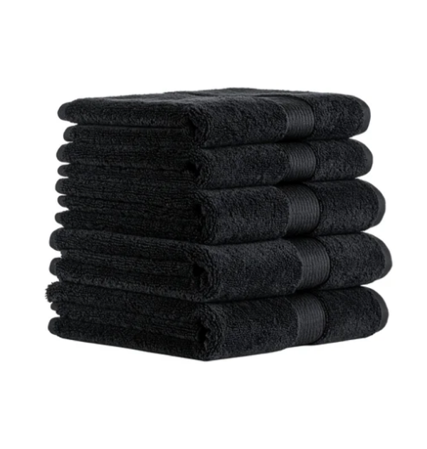 Classic Black Cotton Bathrobe