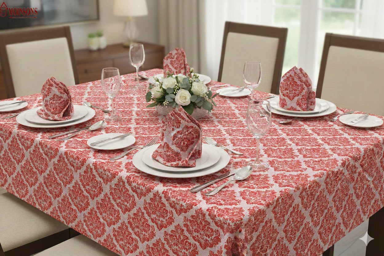 Heritage Red Pattern Tablecloth Set